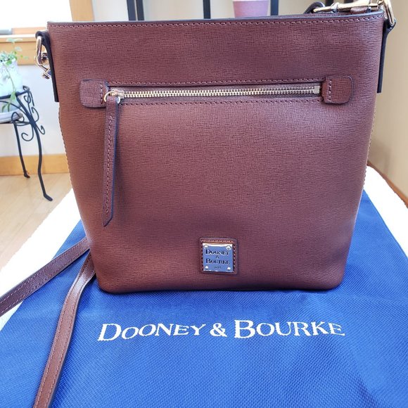 Dooney & Bourke Amber Colored Saffiano Zip Crossbody - Picture 1 of 16